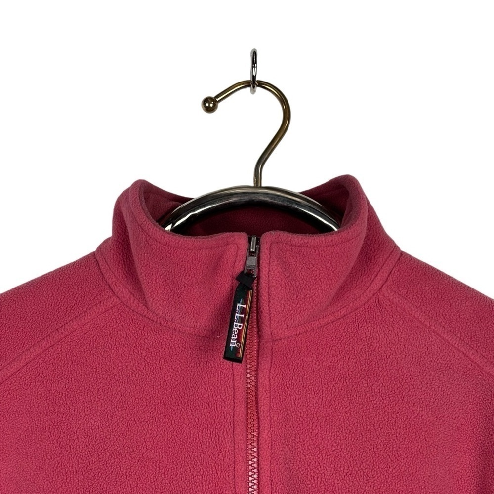 LL BEAN 0WN37 QUARTER ZIP ORANGE RED FLEECE PULLOVER SWEATSHIRT JACKET - Picture 7 of 13